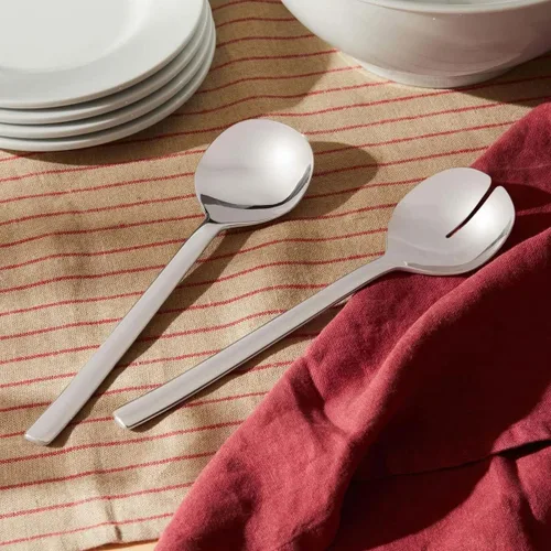 Miniatura 3 de Alessi Juego de ensalada "Ovale" en acero inoxidable 18/10 pulido espejo, plateado