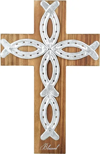 Miniatura 17 de OKSQW Cruz de pared de madera cristiana espiritual Cruz religiosa Regalos con gancho para colgar en la pared o mesa con bendita para la iglesia