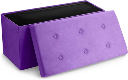 Miniatura 13 de Sorbus – Banco otomano plegable, De Almacenamiento Con Tapa – perfecto para juguetes y zapatos, Otomano, asiento, reposapiés, color contemporáneo