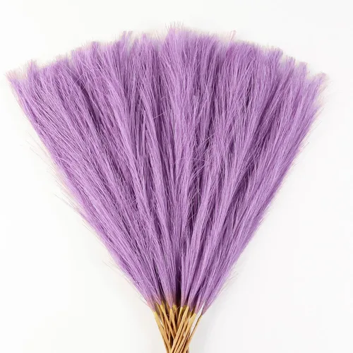 Miniatura 14 de Decoración de hierba de pampa naranja otoñal, 30 piezas de 17 pulgadas de hierba de pampa sintética, arreglo floral de hierba de pompas y relleno