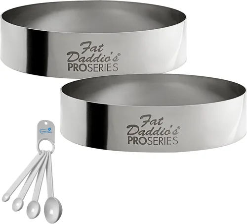 Miniatura 7 de Lumintrail Fat Daddios - Anillo redondo de acero inoxidable para pasteles y pastelería, 5 x 2 pulgadas, soldado a mano y pulido suave, para hornear