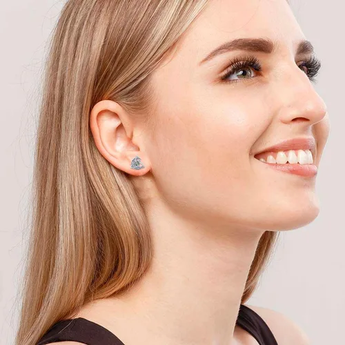 Miniatura 4 de Aretes de tuerca de luna celta de plata de ley 925 con nudo celta, triángulo, vintage, de buena suerte, regalos irlandeses para mujer