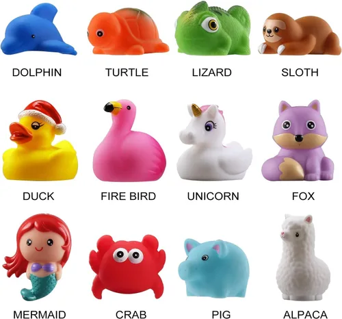 Miniatura 2 de Juguete de baño sin agujeros, paquete de 12 animales iluminados, juguetes de bañera de color intermitente para niños pequeños, piscina, fiesta