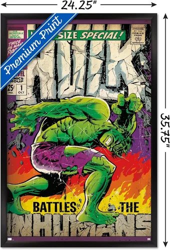 Miniatura 3 de Trends International Marvel Comics Hulk - Póster especial #1 para pared, 34 pulgadas de largo x 22.4 pulgadas, versión enmarcada en negro Versión