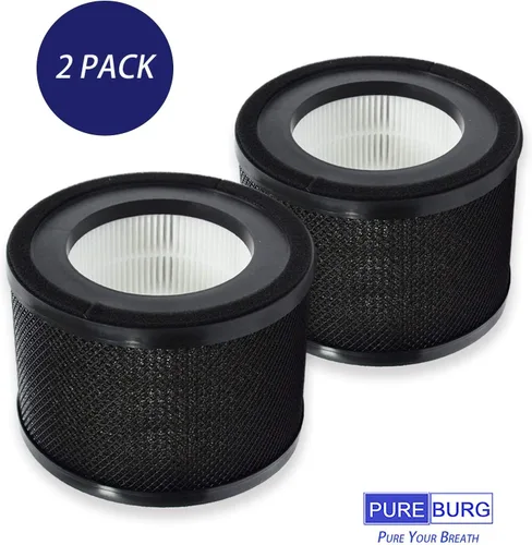 Miniatura 4 de PUREBURG Filtro de repuesto compatible con purificadores de aire TaoTronics TT-AP001, Gukify AP001 y VAVA VA-EE014, paquete de 2 unidades de carbón