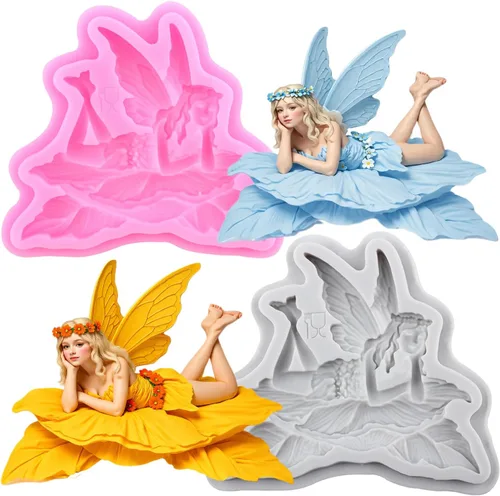 Miniatura 19 de Angel Baby - Moldes de silicona para decoración de pasteles, decoración de cupcakes, pasta de chicle de chocolate, juego de 4