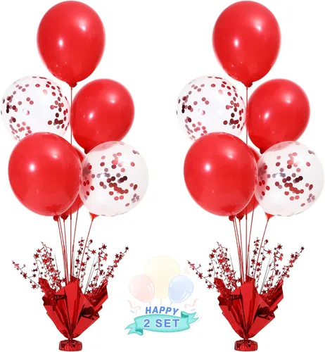 Miniatura 16 de 2 Juego de Globos de Mesa Negros con Spray de Aluminio para Centro de Mesa con Globos Negros y de Confeti, Kit de Soporte para Decoración de Mesa