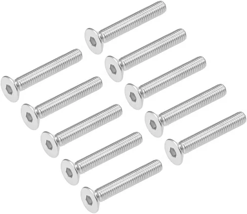 Miniatura 7 de uxcell Tornillos de máquina de cabeza plana M5x30mm Tornillo hexagonal interno 304 pernos de fijación de acero inoxidable 10 piezas