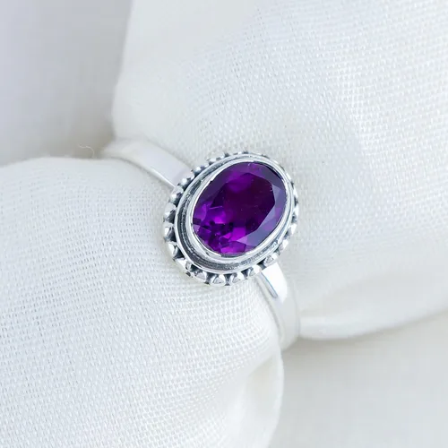 Miniatura 5 de 925 Sterling Silver Designer Ring Natural Gemstones & Brilliant Stones Handmade Bohemian Jewelry Healing Crystals Birthday Elegant Promise