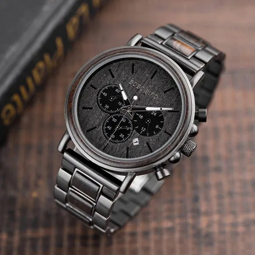 Miniatura 9 de 2win - Reloj de madera con grabado personalizado para hombre, reloj para de cumpleaños, aniversario, para tu novio, enamorado, prometido, esposo