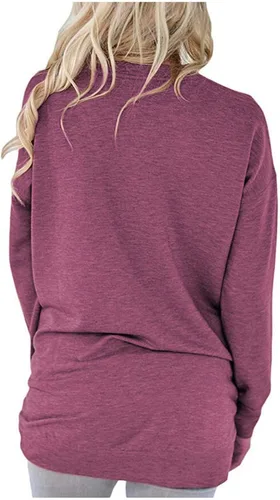 Miniatura 4 de onlypuff Sudaderas tipo túnica con estampado de bolsillo para mujer