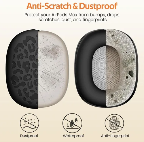 Miniatura 7 de Funda de silicona de leopardo para auriculares AirPods Max, funda para almohadillas para los oídos, funda para auriculares y diadema para AirPod Max