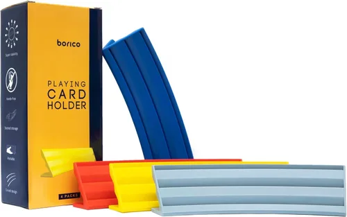 Miniatura 2 de BORICO Portatarjetas para Cartas de Juego - Paquete de 4 Soportes de Cartas de Juego para Niños y Adultos, Bandeja de Almacenamiento Apilable