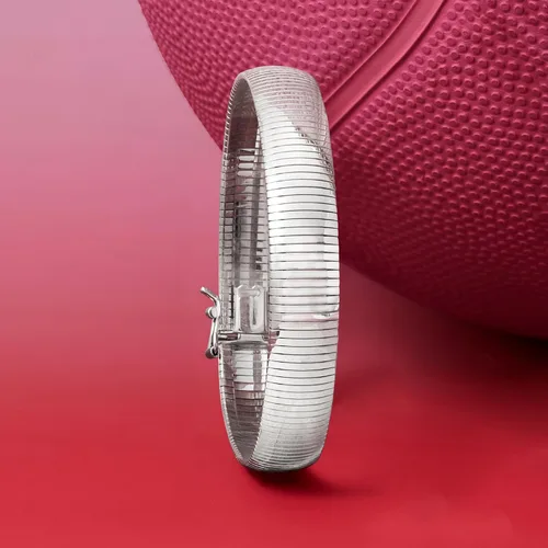Miniatura 3 de Ross-Simons Pulsera Omega de plata de ley italiana, Plata de ley, no conocido