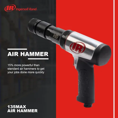 Miniatura 2 de Ingersoll Rand 135MAX - Martillo de aire de cambio rápido resistente con reducción de vibración, 2600 BPM, carrera de 3 pulgadas, vástago redondo