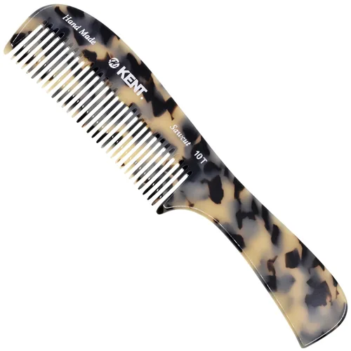 Kent 10T TW Peine grande desempañador de dientes anchos hecho a mano, peine para cabello rizado y grueso, peines desempañadores para cabello húmedo