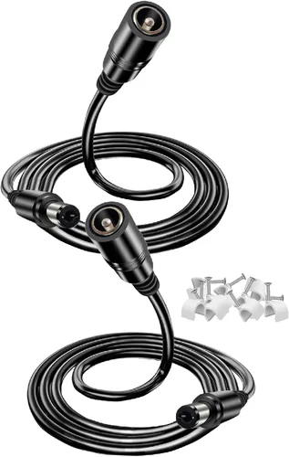Paquete de 2 cables de extensión de alimentación VOLTKARE de 12 V CC, conectores macho a hembra de 0.217 x 0.083 in, cable adaptador de corriente de