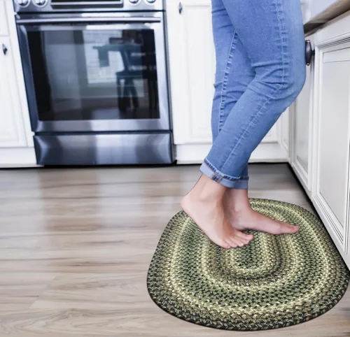 Miniatura 68 de Homespice Alfombras de Área Ovaladas Trenzadas de Yute Denim Azul de 8x10 pies para Sala de Estar, Dormitorio y Comedor. Apto para Mascotas. Estilos
