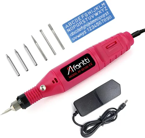 Bolígrafo grabador eléctrico con cable, herramienta de grabado y grabado en relieve, kit de grabador con plantilla y punta de carburo de tungsteno |