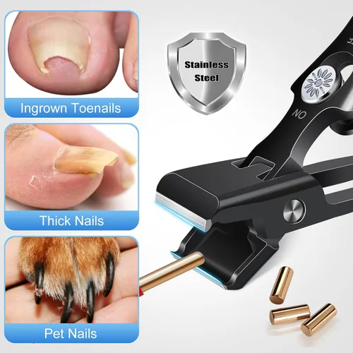 Miniatura 5 de Cortaúñas alemán para hombres, uñas gruesas, cortaúñas rectas mejoradas para personas mayores con apertura amplia, gran resistencia sin