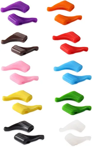 Miniatura 10 de SAIGO Ganchos antideslizantes para las orejas, retenedores de lentes de silicona para lentes de sol, 10 pares Negro