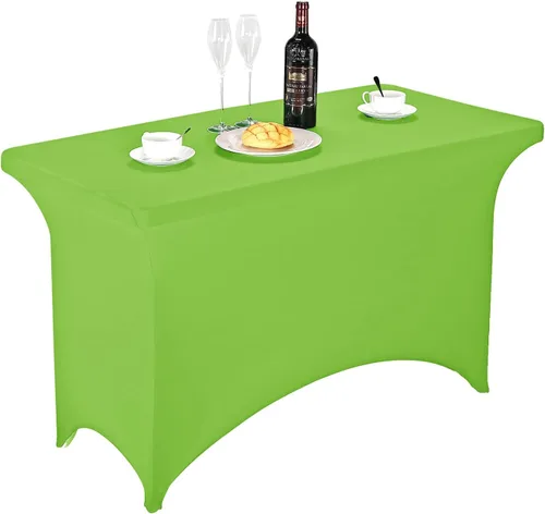 LZY Mantel de mesa elástico ajustable de elastano para mesa plegable de 4, 6 o 8 pies, mantel rectangular de cóctel, perfecto para fiestas o