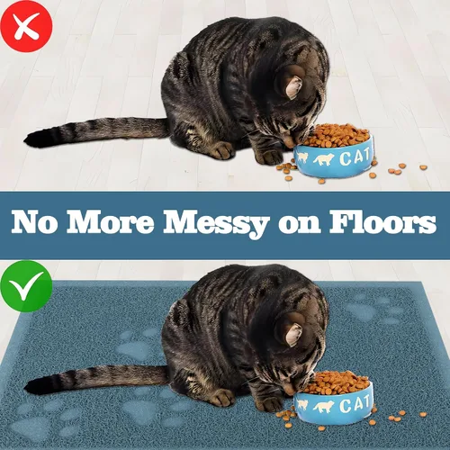 Miniatura 5 de Darkyazi Tapete para caja de arena para gatos para atrapar la arena del piso, parte trasera antideslizante, control de dispersión, fácil de limpiar