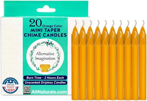 Miniatura 9 de Alternative Imagination Velas de campanillas de colores, paquete de 20 mini velas cónicas sin perfume de 4 pulgadas, velas rituales de larga