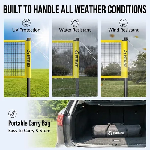 Miniatura 8 de Badminton Set for Backyard, Outdoor Badminton Net with Anti-Sag Design, 4 Professional Badminton Rackets, 4 Shuttlecocks and Carry Bag for Lawn or
