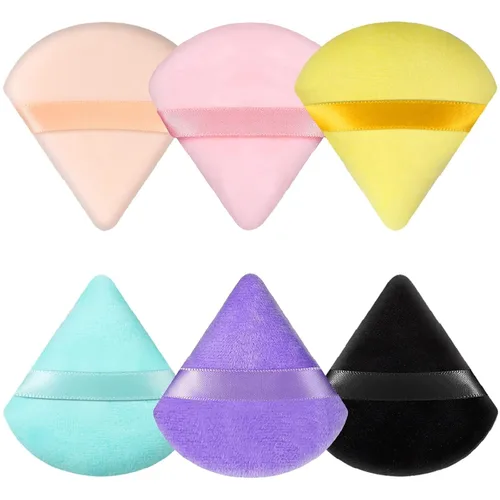 Miniatura 21 de 6 Piezas Borla de Polvo Triangular Esponja de Maquillaje Suave Borla de Maquillaje para Polvo Facial Base Cosmética Esponja Herramienta