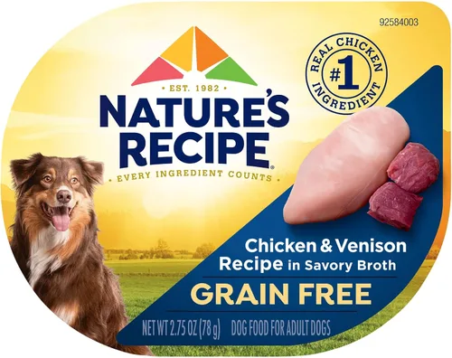 Miniatura 12 de Nature's Recipe Receta de pollo sin granos en caldo sabroso alimento húmedo para perros, taza de 2.75 onzas, 12