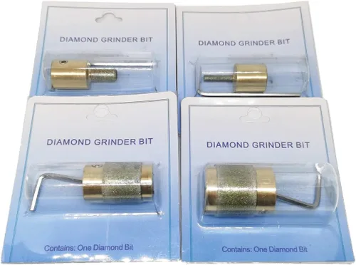 Miniatura 6 de Brocas de amoladora de vidrio, 4 piezas, muela abrasiva de vidrieras de diamante, incluye cabezales de amoladora de vidrio de diamante de 1 3/4 1/4