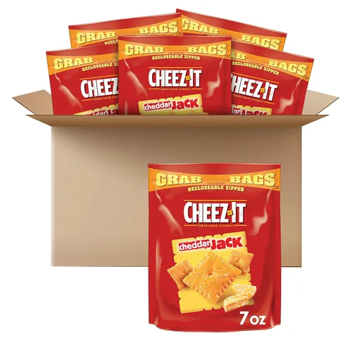 Cheez-It, Galletas de queso horneadas, cheddar Jack, 7 onzas (paquete de 6)