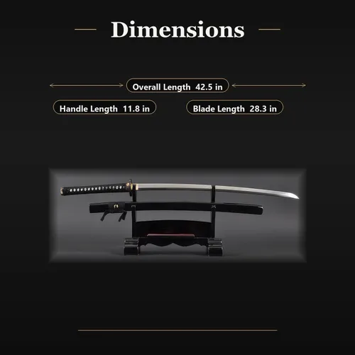 Miniatura 6 de HMS Espada katana samurai japonesa, Tsuba de bambú de latón, acero al carbono 1095, arcilla forjada a mano, templada, espiga completa, afilada
