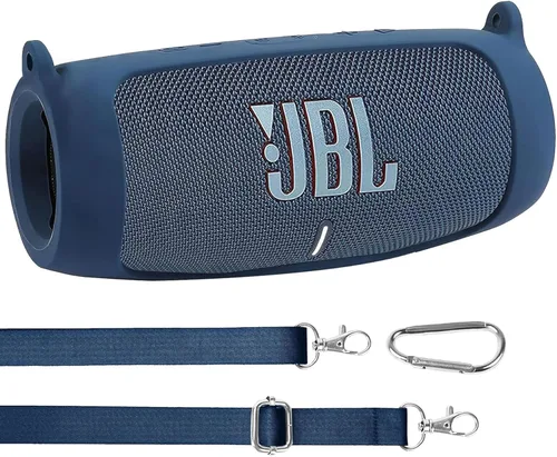 Miniatura 9 de co2CREA Funda de silicona para altavoz Bluetooth impermeable JBL Charge 5, funda de viaje de silicona portátil con mosquetón, funda protectora