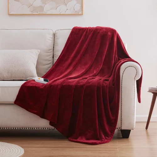 Miniatura 14 de Sealy - Manta eléctrica térmica tamaño 50"x60", manta eléctrica de franela doble suave con 6 niveles de calor y apagado automático de 2-10 horas