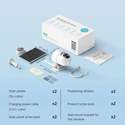 Miniatura 8 de Oculview Cámaras de seguridad solar 2K inalámbricas para exteriores, 2 cámaras inalámbricas para exteriores con visión de 360°, cámaras