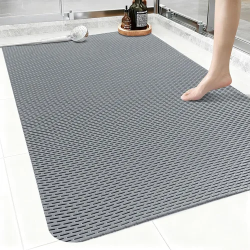 Alfombrilla de ducha antideslizante: 35 x 24 pulgadas, extra grande para ducha interior, tapete de ducha antideslizante de PVC recortable, sin olor,