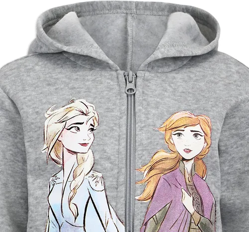 Miniatura 3 de Disney Frozen - Conjunto de camiseta para niñas, sudadera con capucha y pantalones de leggings con cremallera para niños pequeños - Blancogrisazul
