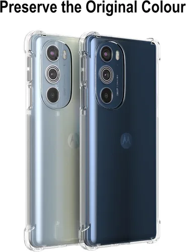 Miniatura 3 de Cresee Funda para Motorola Edge Plus 2022/Edge Plus 5G UW 2022, funda transparente con parachoques de esquina reforzado, ajuste delgado, funda