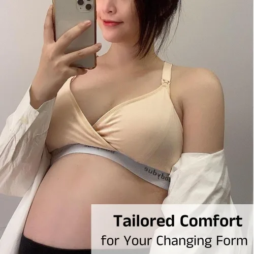 Miniatura 5 de Bodydue Absobra Nursing Pad-Free Nursing Bra for Easy Breastfeeding Maternity Essential Wireless Full-Coverage Comfort