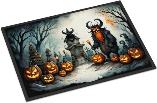 Miniatura 42 de Caroline's Treasures DAC2223MAT - Felpudo espeluznante de Halloween con gato negro de 18 x 27 pulgadas, tapete para puerta delantera