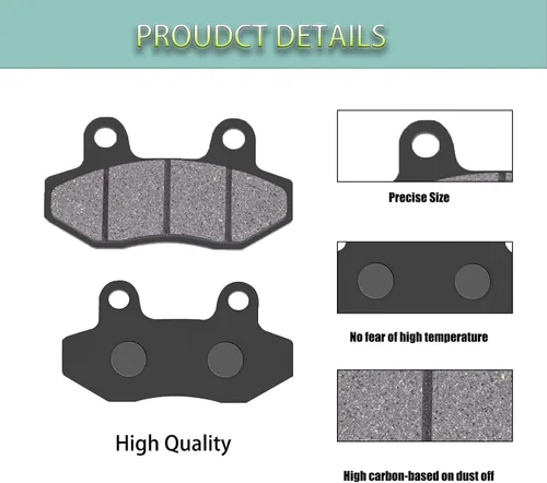 Miniatura 3 de Juego de 2 pares de pastillas de freno para 150cc 200cc 250cc ATV Dirt Bike Pit Bike Go Kart, Yerf-Dog Spiderbox 150cc GX150 go kart Gy6 49cc 50cc