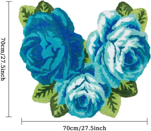 Miniatura 2 de USTIDE Alfombra de baño en forma de U, antideslizante, gruesa, peluda, azul, rosa, absorbente, alfombra de baño, decoración de granja, alfombra