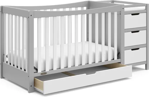 Miniatura 17 de Graco Remi - Cuna convertible 4 en 1 y cambiador (blanco) – Certificado GREENGUARD Gold, se adapta a colchón de cuna estándar, se convierte en cama
