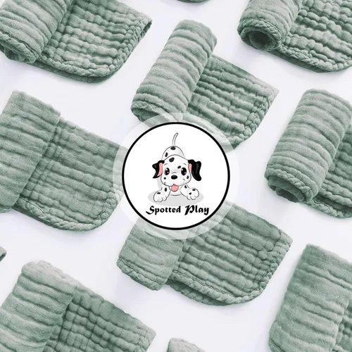 Miniatura 2 de Spotted Play Paños de muselina para eructos, 100% algodón, grandes, 20''x10'', extra suaves y absorbentes, paños de lavado para bebés, trapos