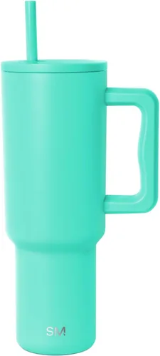 Miniatura 82 de Simple Modern - Vaso Trek de 30 onzas con asa y tapa con sorbete, taza de viaje de acero inoxidable con aislamiento, apta para portavasos Sea