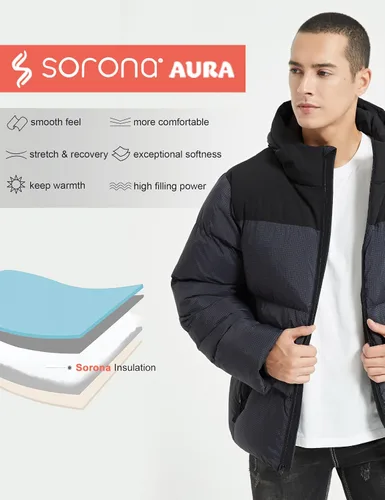 Miniatura 3 de Bakery Chaqueta acolchada para hombre con capucha, impermeable, acolchada, gruesa y cálida, abrigo de invierno aislado, chaqueta de esquí