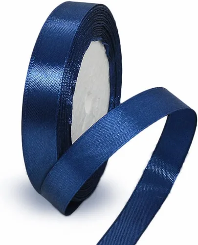 Miniatura 134 de Cinta azul de 1-1/2 pulgadas x 25 yardas, cinta de seda de satén azul real para envolver regalos, fabricación de lazos para el cabello, ramos