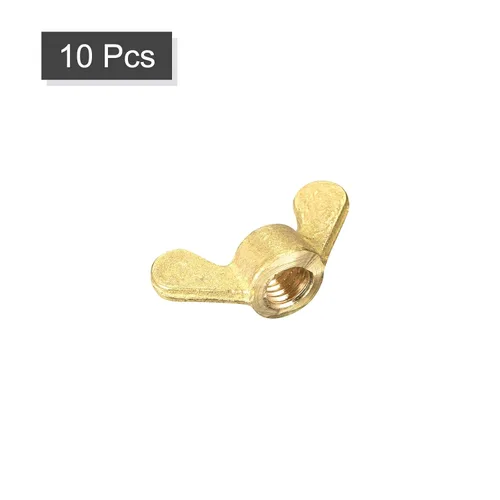 Miniatura 3 de uxcell Tuercas de ala de latón, tuerca de mariposa M8 a mano aprieta sujetadores para muebles, maquinaria, equipo electrónico, 10